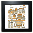 thumbnail image 1 of Hong Kong Style Local Visite Chine Cadre Carré Noir Image Murale Table, 1 of 3