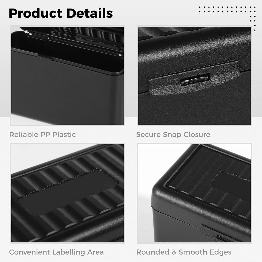 12Pcs 3"x 5" Index Card Organizer Box, Note Card Stationery Holder, Flash Card Container, Plastic Storage Box for Office Supplies, Business Cards, Recipes, Addresses