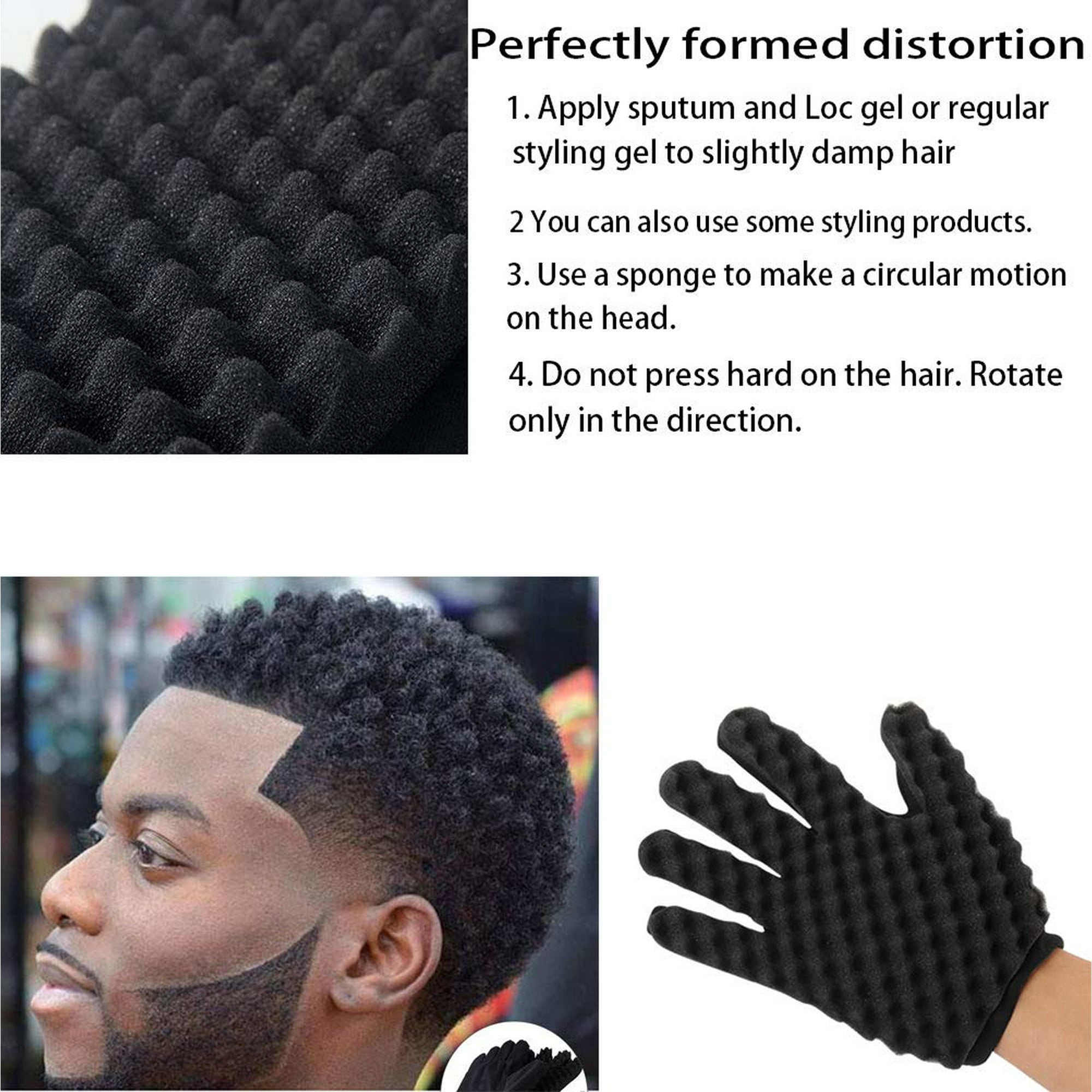 2PCS Hair Curl Sponge Gloves Magic Curly Sponge Gloves Barber Curl Twist Sponge Glove Walmart