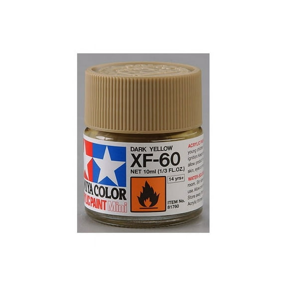 Tamiya 81760 Acrylic Mini XF60 Dark Yellow 1/3 oz TAM81760