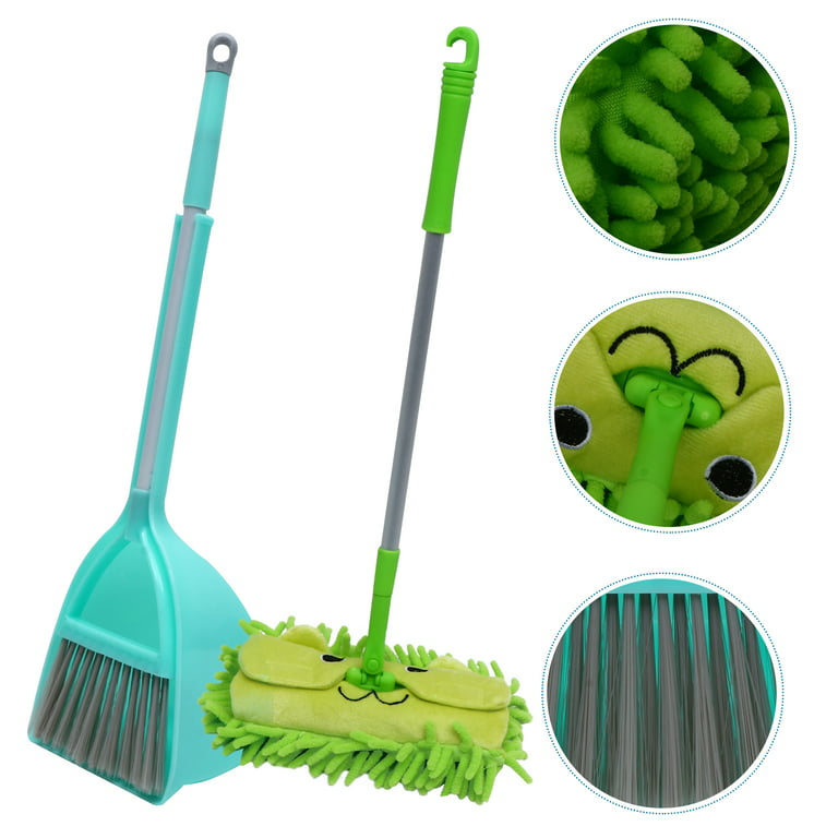 Child Spin Mop Broom Dustpan Set Baby Mini Sweeping House Cleaning Toys Set