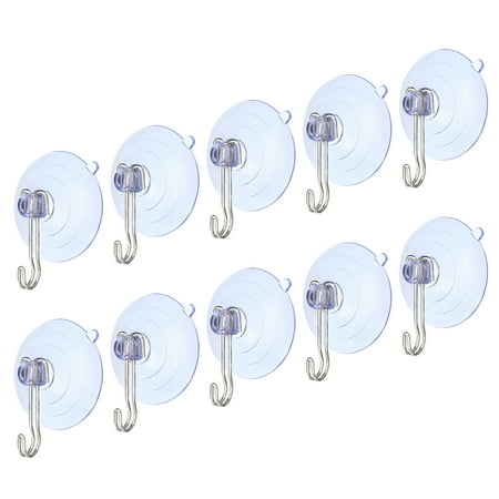 

Uxcell 60x30mm Wall Hanger Suction Cup with Detachable Metal Hooks 10 Pack