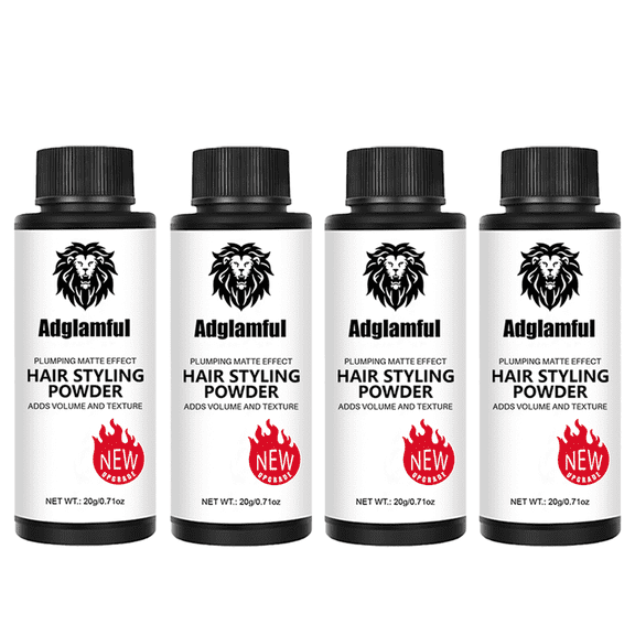 Adglamful 4Pcs Volumizing Hair Styling Powder for Men, Matte Finish, Strong Hold, Oil Control, Instant Lift, 20g