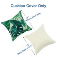 thumbnail image 5 of Piccocasa 2 Pack Throw Pillowcase Green Leaves Pattern Cotton Sofa Bed Cushion Cover, 18"x18" #3, 5 of 8