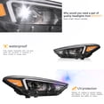 thumbnail image 5 of Fit for 2019 2020 2021 Hyundai Tucson Headlight Halogen Black Housing Driver LH, 5 of 8