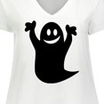 thumbnail image 4 of Inktastic Happy Halloween Cute Ghost Women's Plus Size V-Neck T-Shirt, 4 of 5