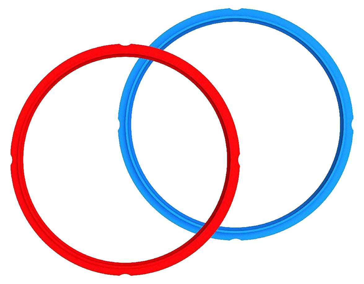Photo 1 of Genuine Instant Pot Sealing Ring 2-Pack - 6 Quart Red/Blue 2 Pack Sealing Ring Blue/Red NEW