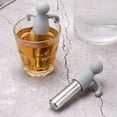 thumbnail image 4 of Huluwajiuyeye Loose Tea Brewer Stainless Steel Tea Filter Tea Diffuser For Teapot Silicone Tea Strainer Cute Little Man Tea Lazy Tea Brewer Plug Stainless Steel Plug for Extra Hole Screen Strainer, 4 of 5