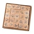 thumbnail image 2 of Rongfmy 25 Pieces Diary Stamp Set Wood Stamps for Scrapbooking Drawing Diary Planner Butterfly, 2 of 8