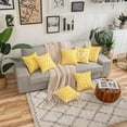 thumbnail image 6 of Set of 2 Embroidered Decorative Pillows Covers, Accent Pillows, Throw Pillows without Cushion Inserts Included 18x18 (Yellow), 6 of 7