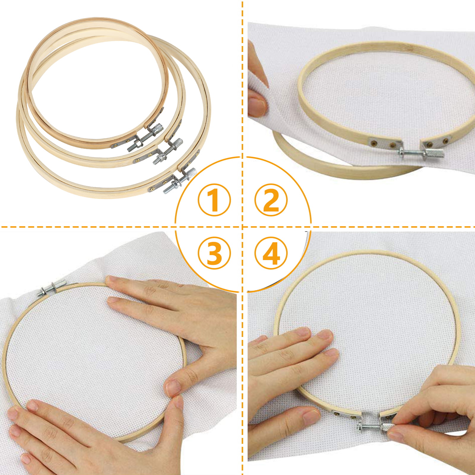Essentials by Leisure Arts Wood Embroidery Hoop 3 Bamboo - wooden hoops  for crafts - embroidery hoop holder - cross stitch hoop - cross stitch  hoops