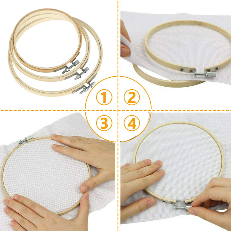 20 Pieces 3 Inch Bamboo Embroidery Hoops Round Wooden Circle Cross Stitch  Hoop Round Ring For Art Craft Handy Sewing - AliExpress
