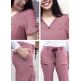 thumbnail image 5 of Adar Pro Everyday Expert Scrub Set For Women - Curved V-Neck Scrub Top & Tapered Drawstring Scrub Pants, 5 of 7