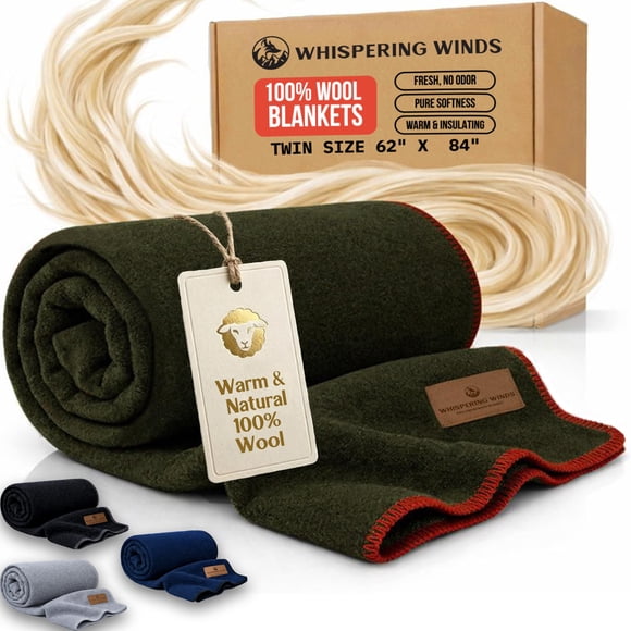 Manta de lana Whispering Winds Premium, ultrasuave y cálida, doble