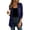 Dark Blue, variant on Women Loose Flow Fit Draped Open Front Medium Length Cardigan 3/4 Sleeve Lightweight Soft Plain Knit Casual Spring Fall Office Layering Duster Outerwear Black 2XL