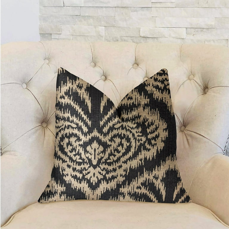 Black and Beige Luxury Throw Pillow 20in x 36in