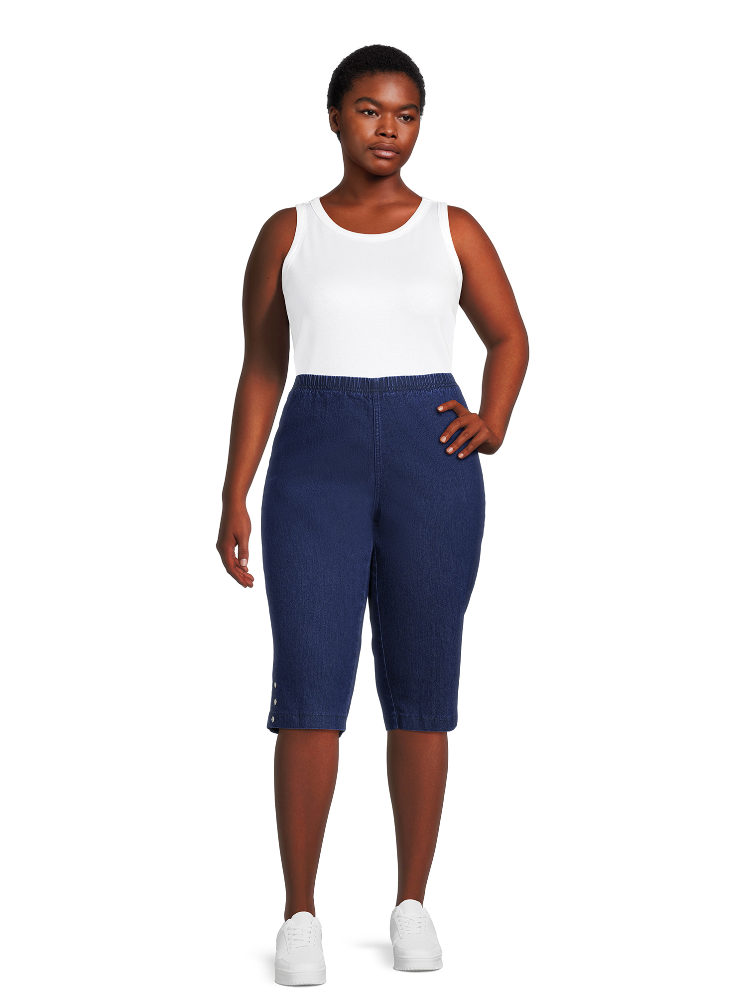 Just My Size Women's Plus Bling Tab Stretch Capri - image 4 of 6