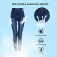 thumbnail image 6 of Womens Denim Print Leggings High Waist Fake Jeans Butt Lifting  Trouser Skinny Pants Look Print Jeggings, 6 of 8