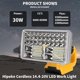 thumbnail image 2 of Lámpara de Trabajo LED Inalámbrica de 18V Portátil para Exteriores de Amplio y Largo Alcance con Puerto de Carga USB, Linterna de 8in 3300lm Compatible con Batería de Litio Dewalt 14.4V-20V, 2 of 7