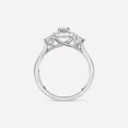 thumbnail image 3 of Silvago Jewelry 14K White Gold Plated Ring - 1.95 Ct Oval Cut Moissanite Solitaire Ring for Women's - Solitaire with Accent Engagement Wedding Women's Ring - 3 Stone Halo Anniversary Rings, 3 of 7