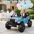 thumbnail image 3 of TOKTOO 12V Ride on Toys for Toddlers, Electric Ride on Car for Kids, Ride on Truck for Boys Girls with Parent Remote Control, Music Player, Blue, 3 of 9