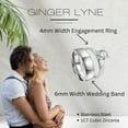 thumbnail image 4 of Sabrina Wedding Ring Set for Women Cz Stainless Steel Band and Enagaement Ring Ginger Lyne, 4 of 6
