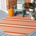 thumbnail image 2 of Safavieh Courtyard Caroline Striped Indoor/Outdoor Area Rug, Terracotta/Beige, 5'3" x 5'3" Round, 2 of 8