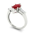 thumbnail image 2 of 2 ctw 3 Stone Anniversary Ring for Women | Marquise Cut Simulated Ruby | Hyperallergenic Solid 14K White Gold, 2 of 5