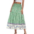 thumbnail image 2 of Njagoc3 Womens High - Waisted Ethnic - Print Flowy Maxi Skirt - Festive for Summer Gatherings, 2 of 6