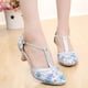 thumbnail image 5 of XIHAHA-zapatos de baile latino con estampado para mujer, zapatillas de baile de salón de Tango, sandalias de boda para niña, 5 of 5