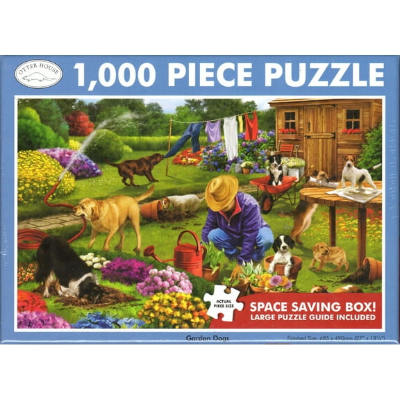 Otter House 1000 Piece Puzzle - Garden Dogs