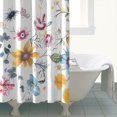 thumbnail image 4 of Pioneer Flower Floral Print Pattern Shower Curtain 72"x72" ,Bathroom Decorative Shower Curtains Set with 12 Hooks,Modern Waterproof Washable Shower Curtain, 4 of 6