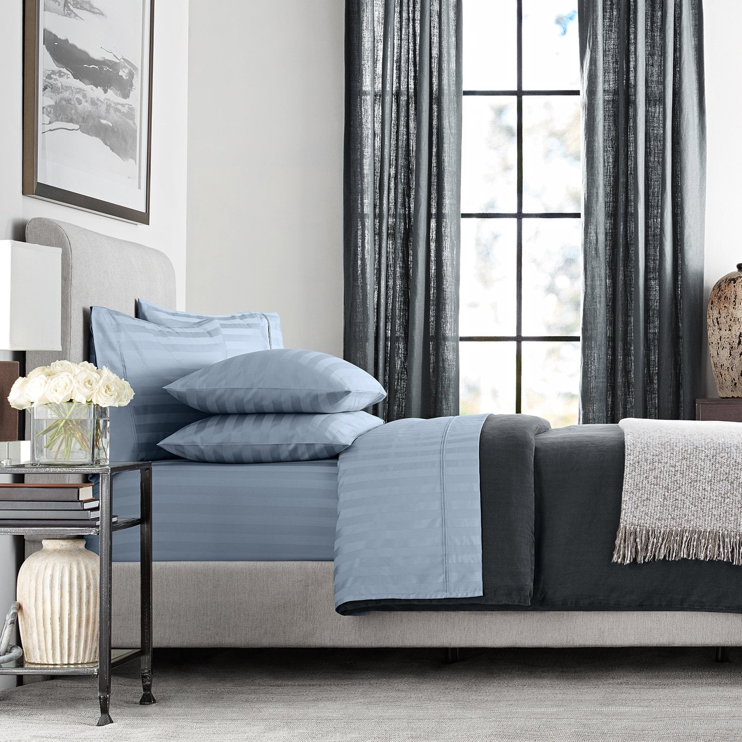 Member’s Mark 700-Thread-Count Hotel Premier Collection Egyptian Cotton Stripe Sheet Set, Assorted Sizes - Samsclub.com