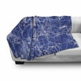 thumbnail image 3 of Marble Print Soft Flannel Fleece Throw Blanket, Metamorphic Marble with Vibrant Fragmented Pieces and Veins Limestone Modern Art, Cozy Plush for Indoor and Outdoor Use, 70" x 90", Blue, by Ambesonne, 3 of 6