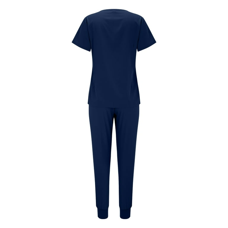 Scrubs For Women Set Stretchy Plus Size Short Sleeve V Neck Tops