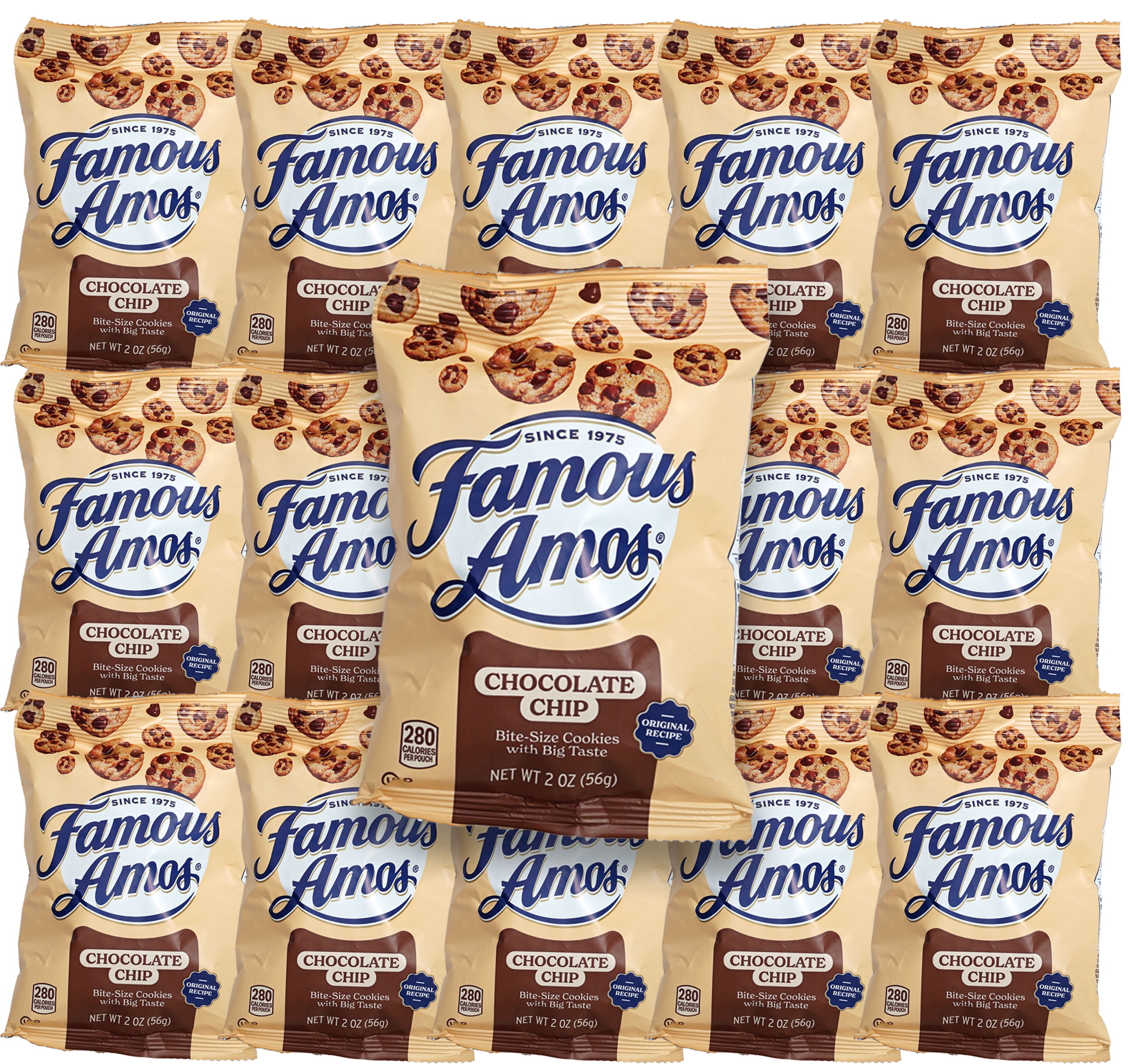 Famous Amos - 2oz Bags, Pack of 42, Chocolate Chip Cookies Individual Bags of Famous Amos