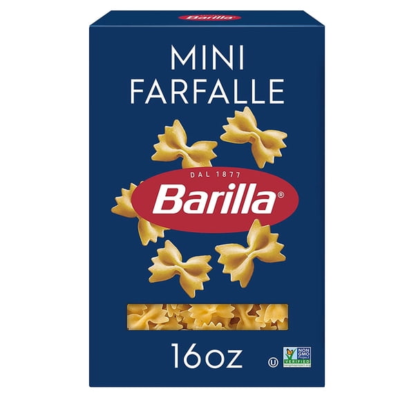 Barilla Mini Farfalle Pasta, 16 oz. Box - Non-GMO Pasta Made with Durum Wheat Semolina - Kosher Certified Pasta