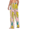 thumbnail image 6 of Pineapple Slices Pattern Men's Lightweight Pajama Bottoms Stretch Elastic Waist Side Pockets Spring Fall, 6 of 7