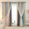 thumbnail image 5 of URMAGIC 2 Panel/set 79"x98"Double Layer Hollow Star Blackout Window Curtains RainbowFloor-standing Curtain Eyelet Curtains Grommet Curtains for Wedding Bedroom Bathroom Living Room, 5 of 6