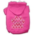 thumbnail image 1 of Candy Cane Chevron Paw Rhinestone Dog Hoodie Bright Pink Xxxl(20), 1 of 1