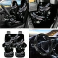 thumbnail image 3 of Jeiento Dragonfly Car Seat Covers with Steering Wheel Cover Seat Belt Pads Coasters Floral Trash Bin Hanging Storage Bag Cup Holders Rearview Mirror Cover Key Ring Auto Decor Set of 15, 3 of 7