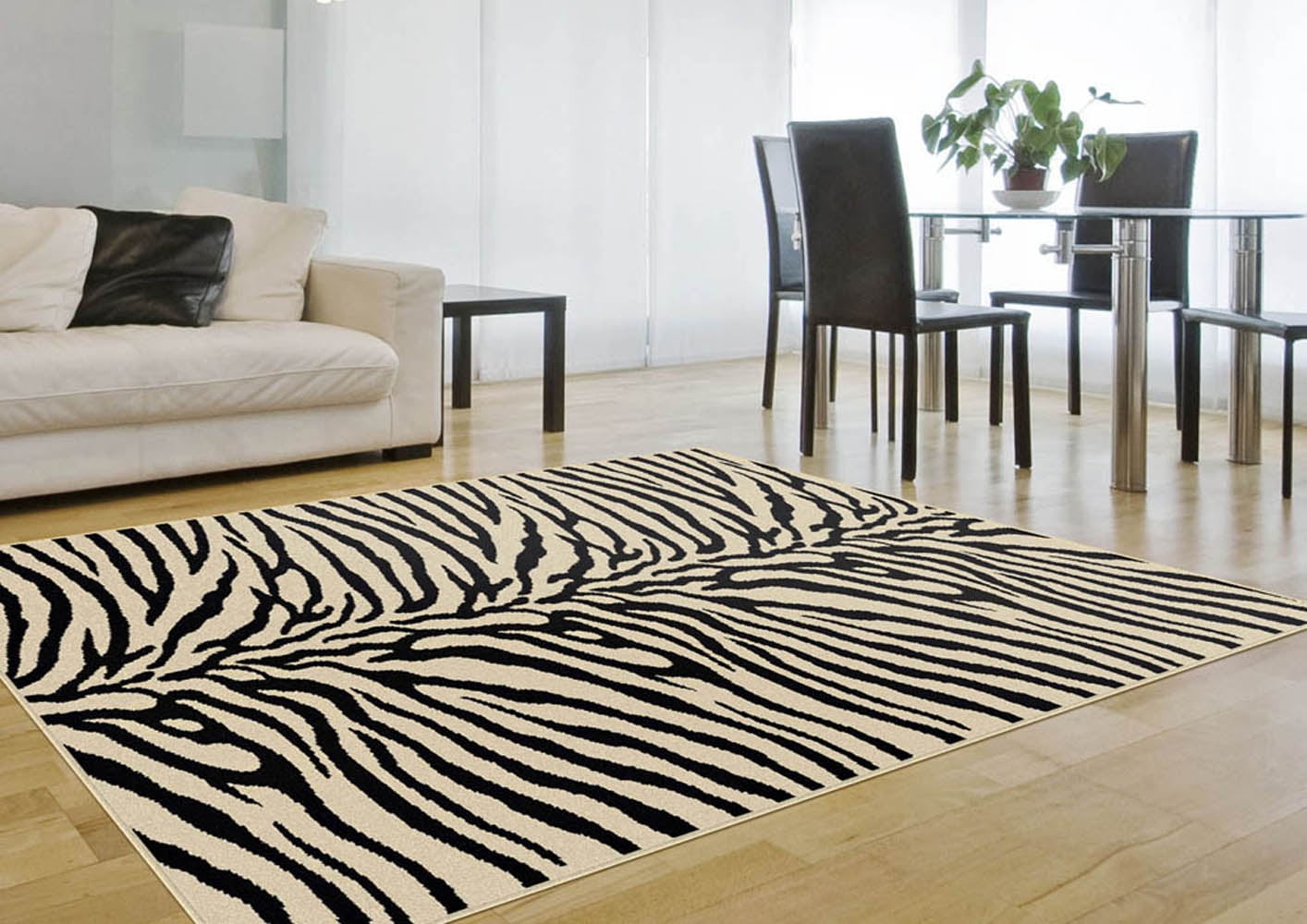 Potenza Essex Point Area Rugs 5162 Animal Prints Ivory Zebra Exotic