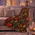 thumbnail image 6 of Autumn Woodland Botanical, Cozy Friendship Quote Scene, Warm Flannel Blanket for Living Room and Reading Nook, Art Lovers Thanksgiving Gift, Artistic Home Decor, 6 of 9