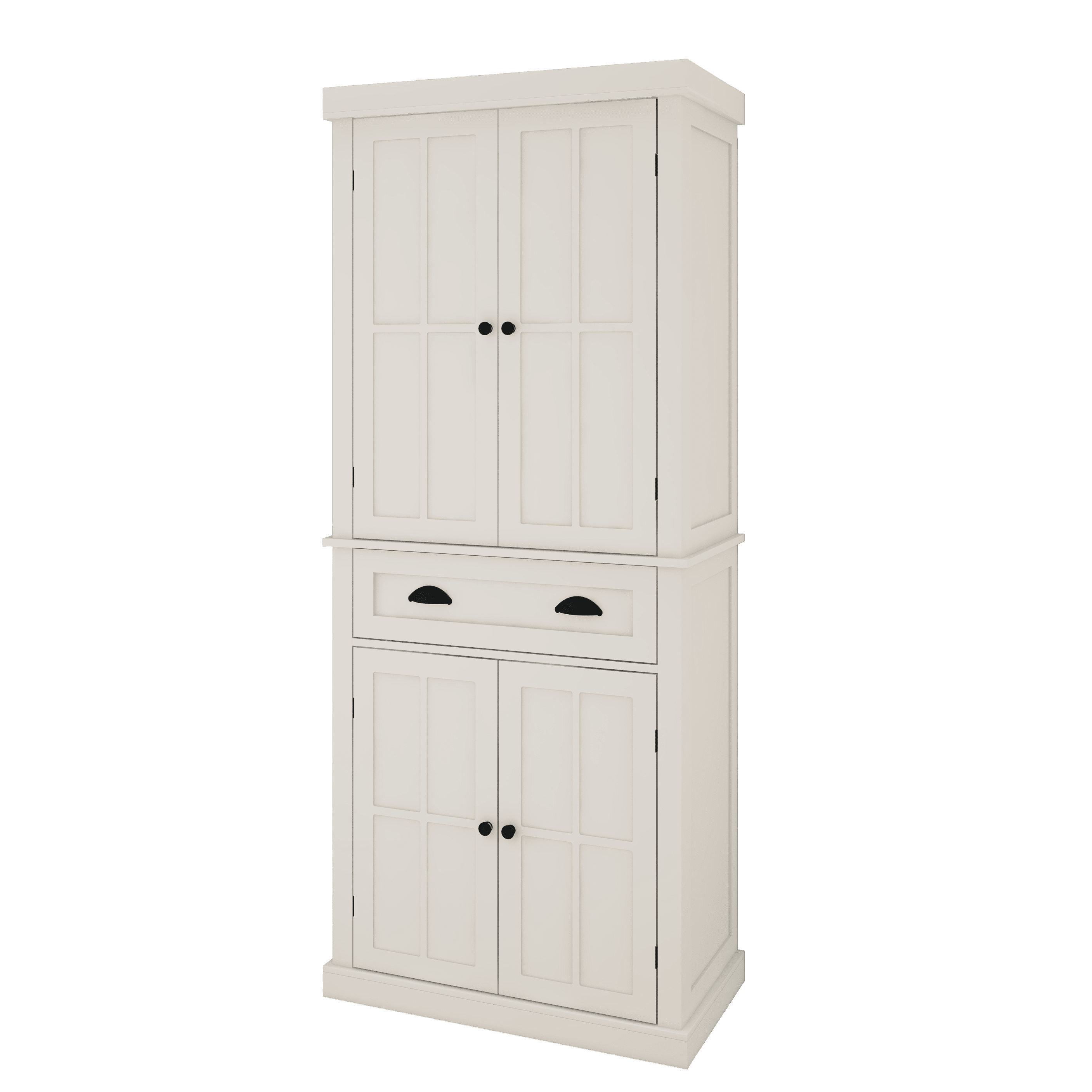 CoSoTower 71" Kitchen Pantry Storage Cabinet , with 4 Doors, Drawer, 2 Adjustable Shelves, Freestanding Cupboard for Dining Room Living Room, Laundry-White