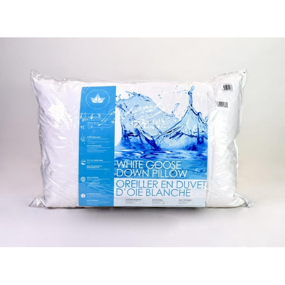 Canadian Down & Feather White Goose Down Pillow - Firm - Queen - 260 Thread Count Cotton - 575 Loft Goose Down