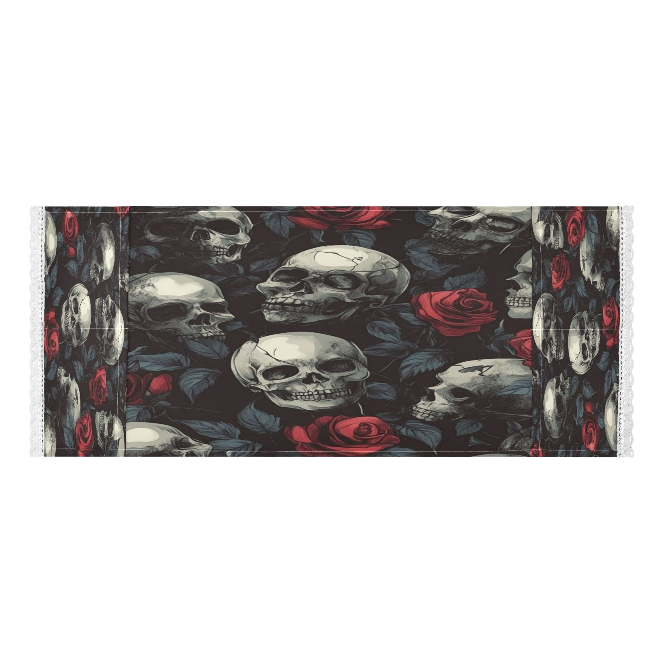 WOBOGO Skull Red Roses Pattern Washing Machine Cloth Dryer Refrigerator Top Cover Protective Non-Slip Mat For Kitchen Laundry