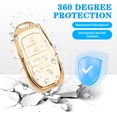thumbnail image 5 of Key Fob Cover Compatible with Toyota Camry Venza Sienna Land Cruiser Highlander Tundra Corolla Prius 2021-2025 Keychain Case Holder Protector,D-White, 5 of 6