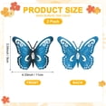 thumbnail image 3 of Uxcell 2 Pack Butterfly Art Wall Decor, Hanging Decorative Sculpture for Indoor & Outdoor [ Blue, 3.54''x4.33''], 3 of 7