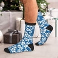 thumbnail image 7 of Xecao Leaves And Flowers Print Crew Socks for Men and Women, Men's Soft Moisture-wicking Sock, 7 of 7