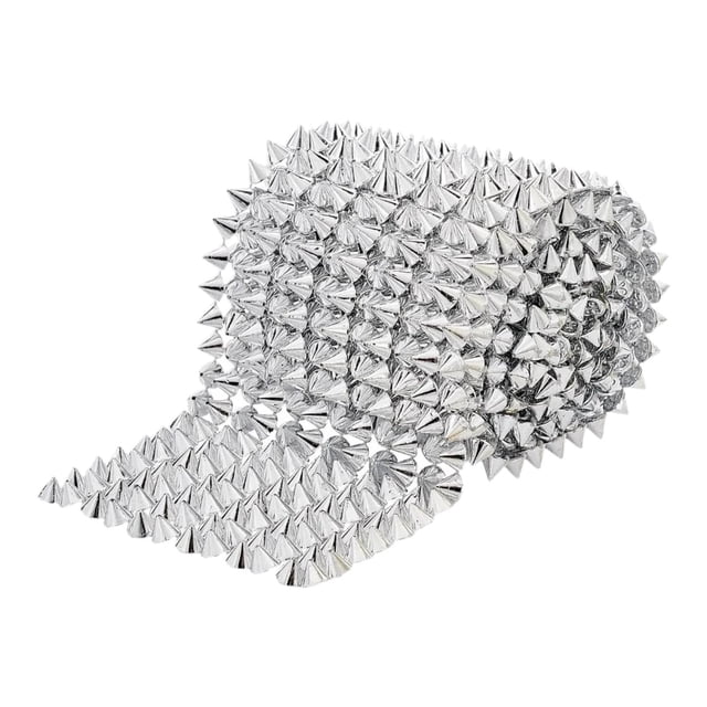 Abbracc Sew Stitch on Spikes 12 Rows Punk Rivets Studs Rivets for Party Wedding Arts Silver